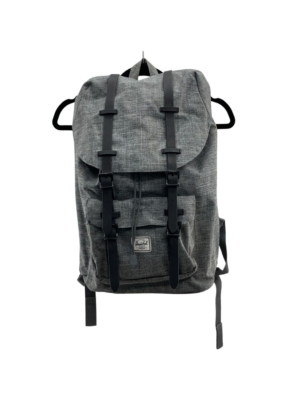 Herschel Gray Raven Crosshatch Black Rubber Magnetic Little America Backpack